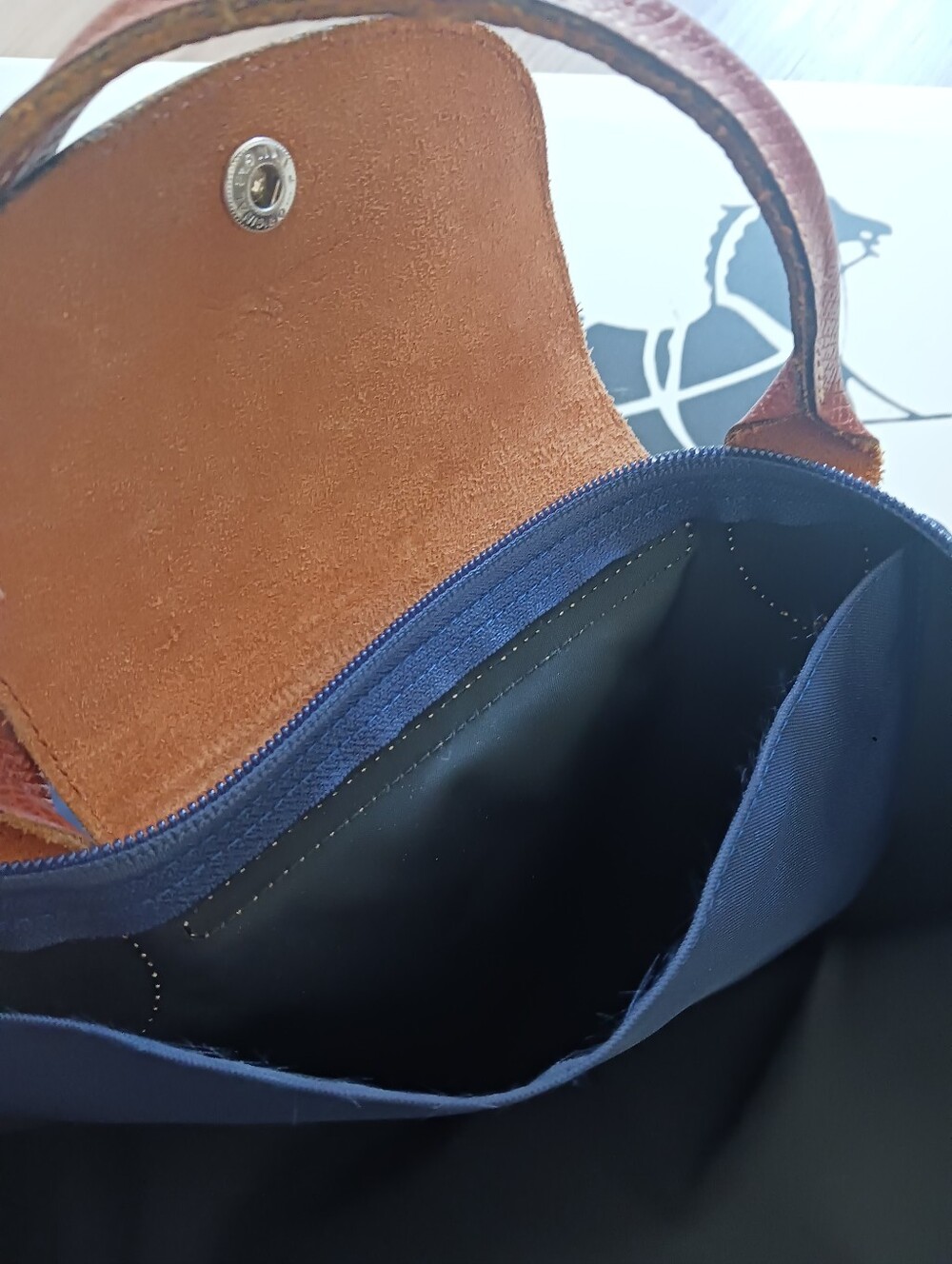 Longchamp Eiffel Tower Blue/ Brown Travel Bag - Picture 11 of 16